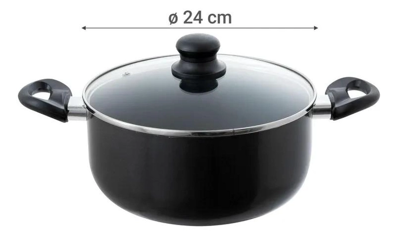 OLLA DE ALUMINIO ANTIADHERENTE DE 24 CM Y 4 LITROS CON TAPA - 5
