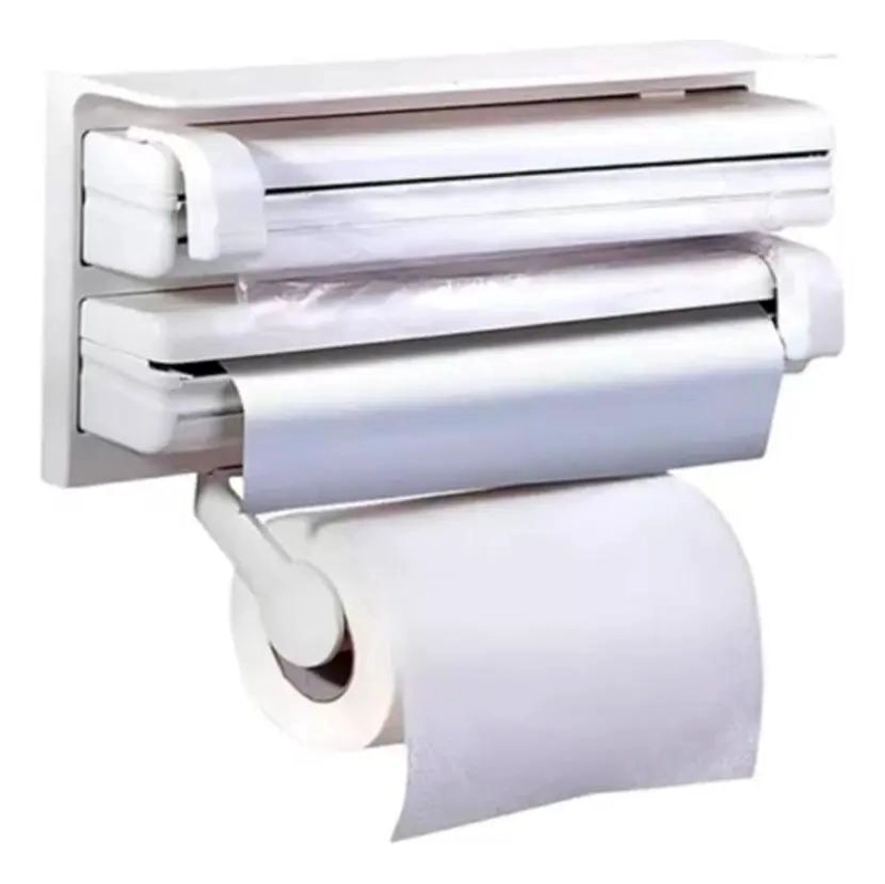 DISPENSADOR PRACTICO PARA PAPEL DE COCINA CON CORTE FACIL Y SEGURO - 2