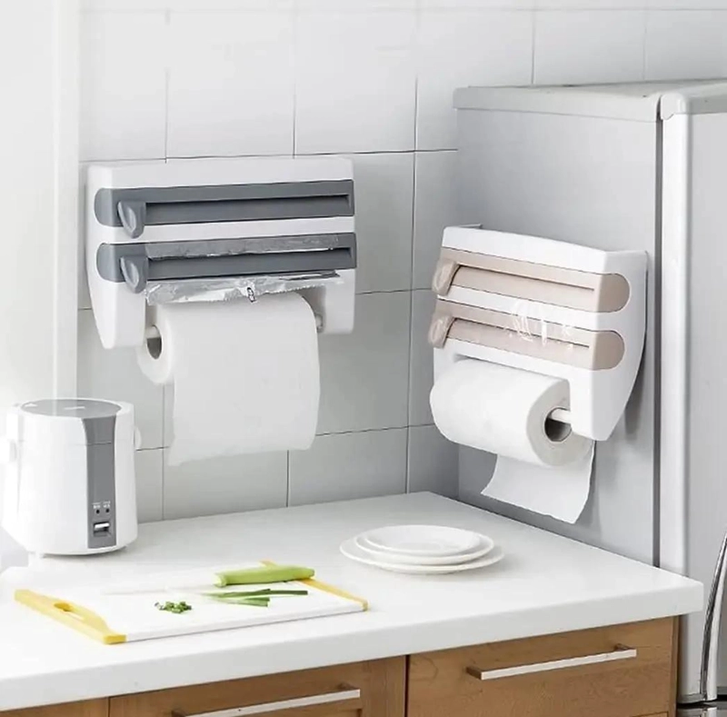 DISPENSADOR PRACTICO PARA PAPEL DE COCINA CON CORTE FACIL Y SEGURO - 3