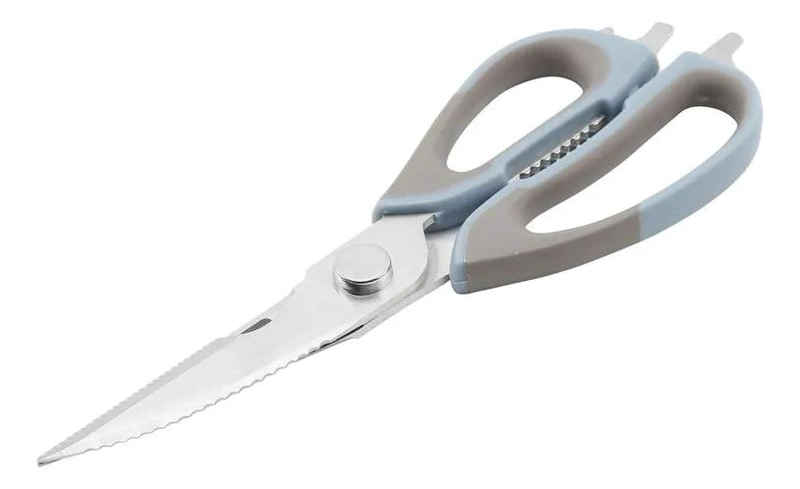 TIJERA DE COCINA MULTIUSO DE 22.6 CM EN ACERO INOXIDABLE CON MANGO AZUL - 1
