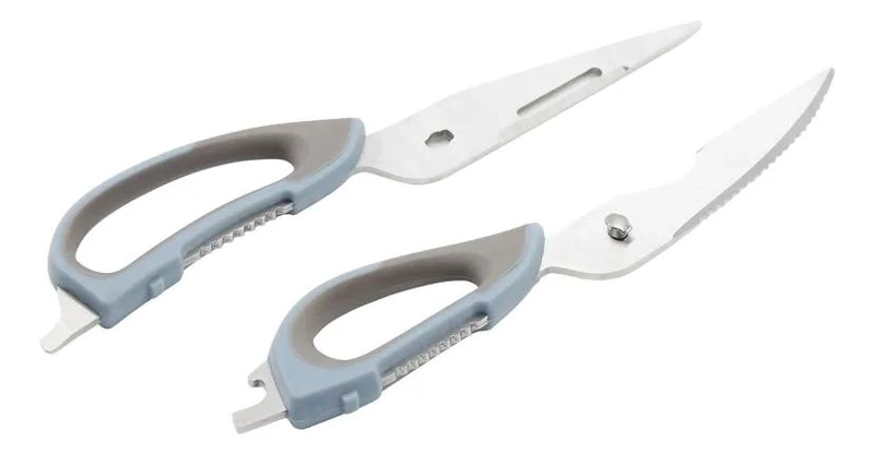 TIJERA DE COCINA MULTIUSO DE 22.6 CM EN ACERO INOXIDABLE CON MANGO AZUL - 4