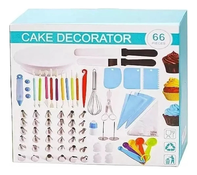 KIT COMPLETO DE DECORACION PARA PASTELES CON 66 PIEZAS VARIADAS - 2