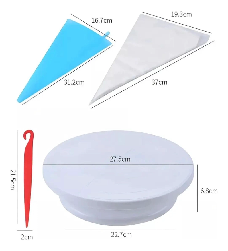 KIT COMPLETO DE 66 PIEZAS PARA REPOSTERIA Y DECORACION DE PASTELES - 4