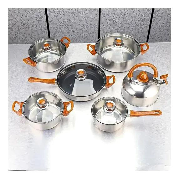 JUEGO DE OLLAS Y TETERA CON 6 PIEZAS PARA COCINA COMPLETA - 4