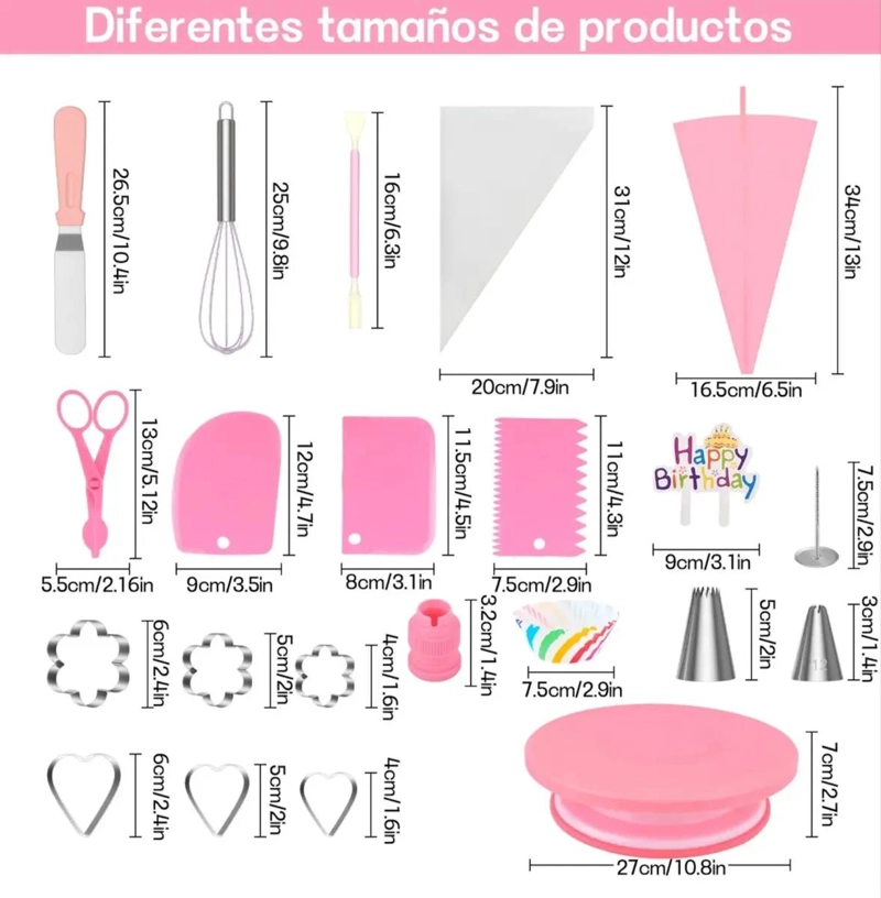 SET COMPLETO DE 286 UTENSILIOS PARA HORNEAR CON BOQUILLA GIRATORIA - 2