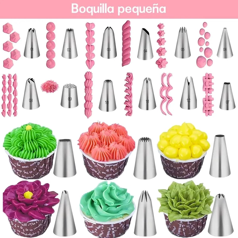 SET COMPLETO DE 286 UTENSILIOS PARA HORNEAR CON BOQUILLA GIRATORIA - 5
