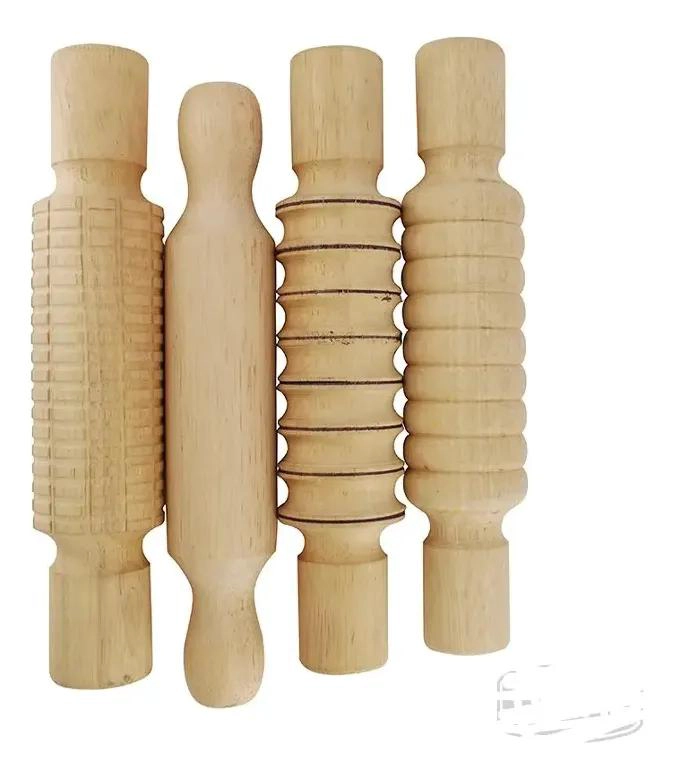 SET DE 4 RODILLOS TEXTURADOS PARA MANUALIDADES Y DECORACION - 1