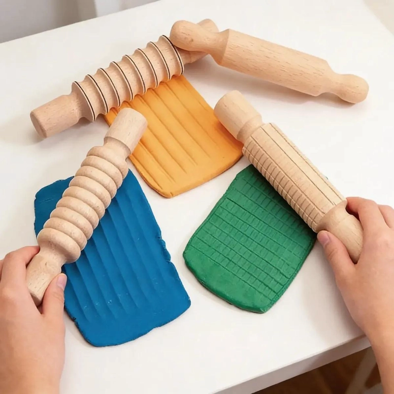 SET DE 4 RODILLOS TEXTURADOS PARA MANUALIDADES Y DECORACION - 2