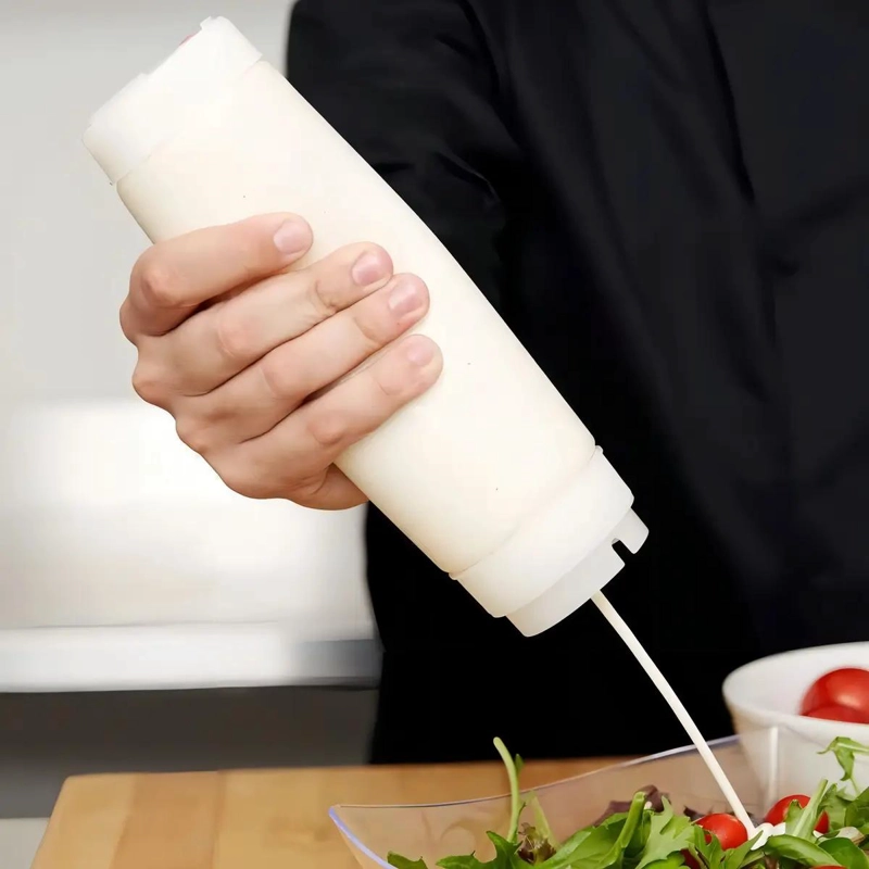 TUBO DOSIFICADOR DE 473 ML CON VALVULA AMARILLA PARA SALSAS Y JARABES - 4