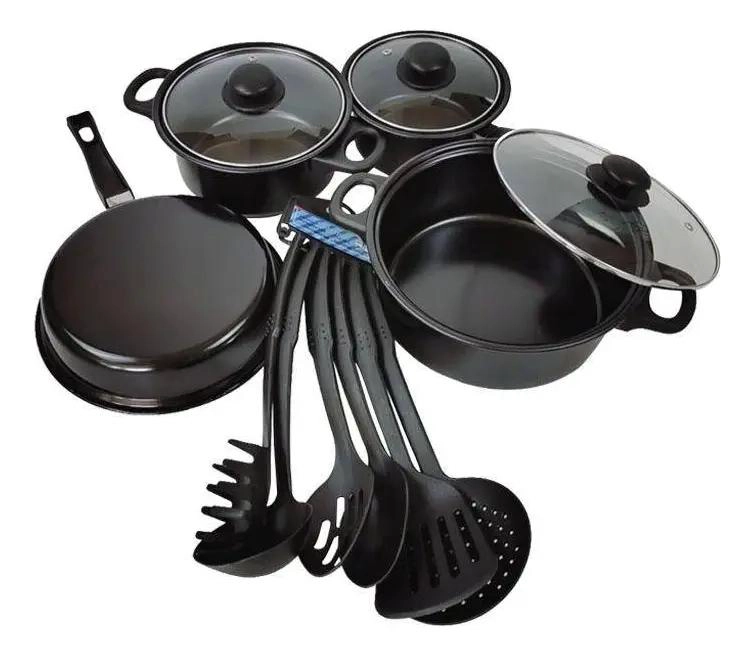 JUEGO COMPLETO DE OLLAS ANTIADHERENTES CON UTENSILIOS DE COCINA 13 PIEZAS - 2