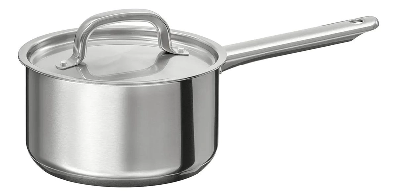 OLLA CON TAPA DE ACERO INOXIDABLE 2 LITROS PARA INDUCCION CON BASE GRUESA - 1