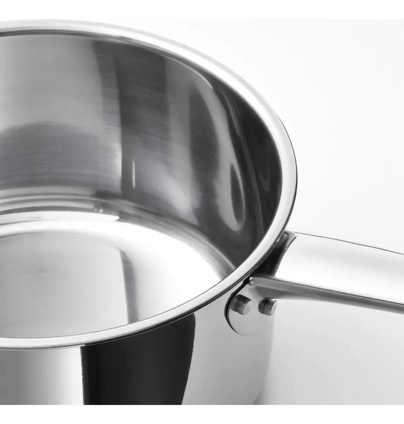OLLA CON TAPA DE ACERO INOXIDABLE 2 LITROS PARA INDUCCION CON BASE GRUESA - 2