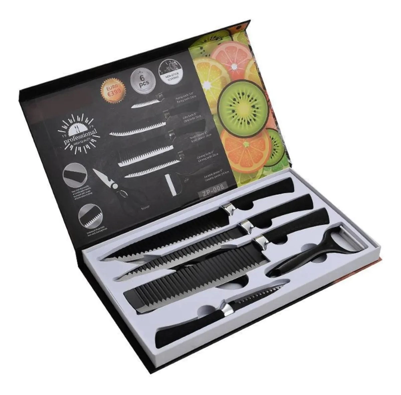 SET DE CUCHILLOS PROFESIONALES PARA COCINA CON 6 PIEZAS ESENCIALES - 4