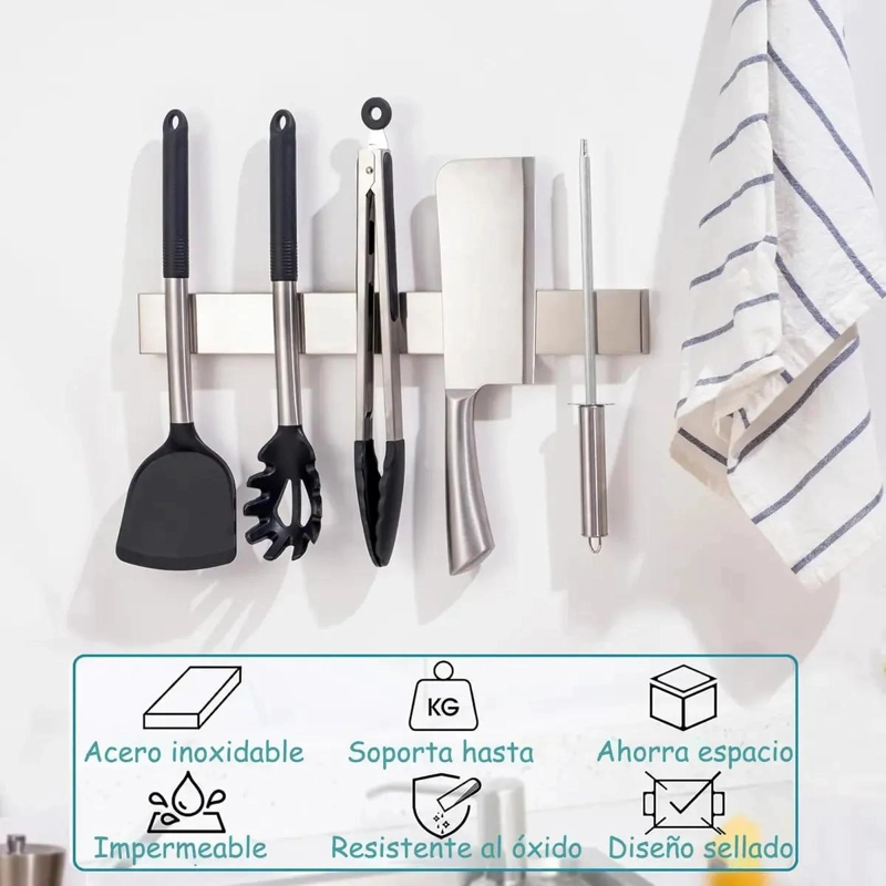 BARRA MAGNE TICA DE 40 CM PARA CUCHILLOS Y UTENSILIOS DE COCINA - 4