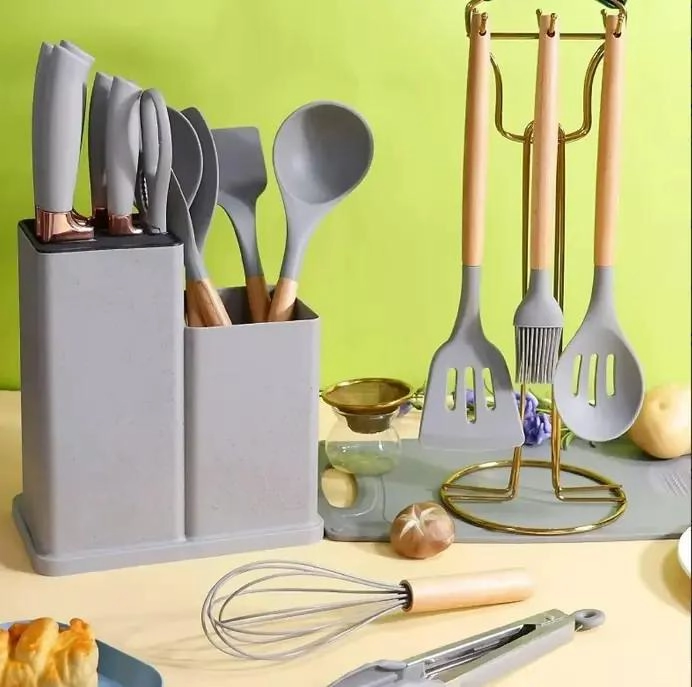 SET COMPLETO DE CUCHILLOS Y UTENSILIOS PARA COCINA 19 PIEZAS - 4