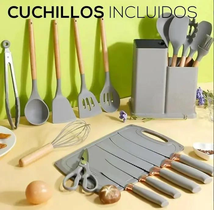 SET COMPLETO DE CUCHILLOS Y UTENSILIOS PARA COCINA 19 PIEZAS - 5