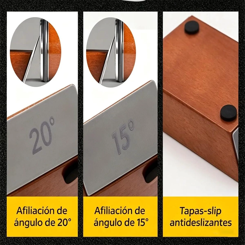 AFILADOR DE CUCHILLOS CON DOBLE ANGULO DE AFILADO 15° Y 20° - 5