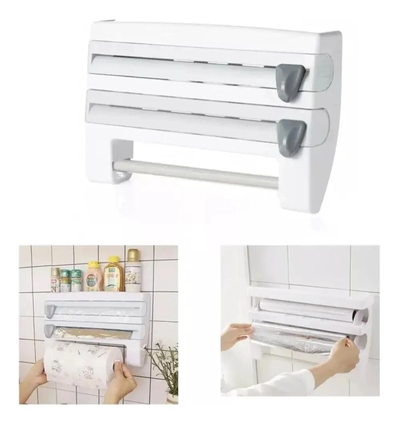 DISPENSADOR PARA ROLLO DE PAPEL ALUMINIO CON SOPORTE PARA COCINA - 1