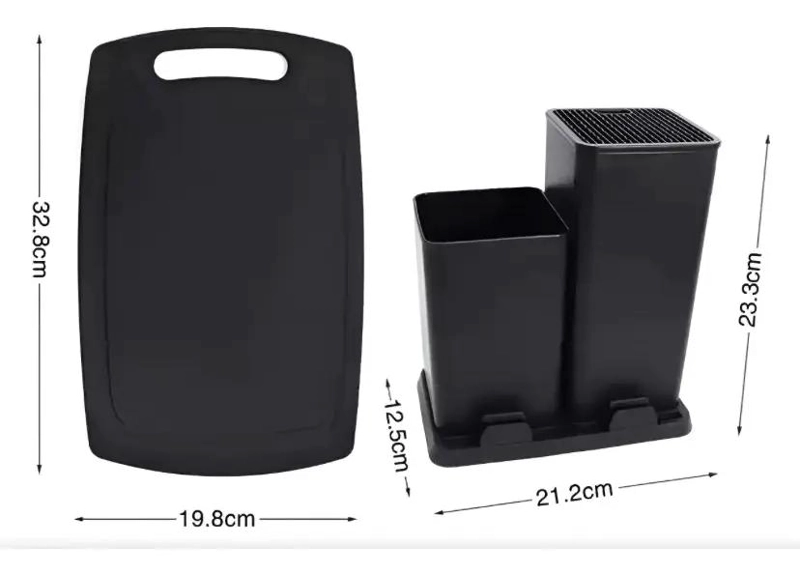 SET COMPLETO DE 17 UTENSILIOS DE COCINA DE SILICONA CON TABLA COLOR TURQUESA - 4