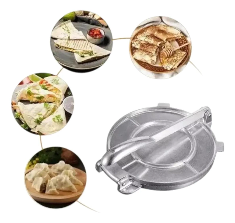PRENSA PARA TORTILLAS DE 8 PULGADAS EN ACERO INOXIDABLE RESISTENTE - 4