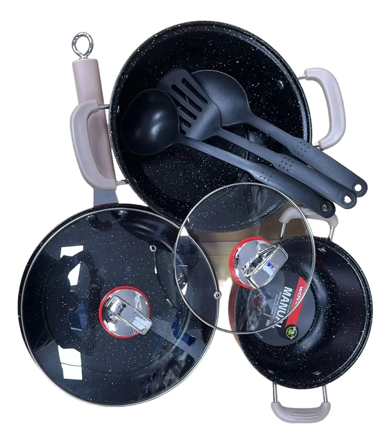 JUEGO DE OLLAS DE 20CM, 24CM Y 26CM CON UTENSILIOS DE COCINA - 3