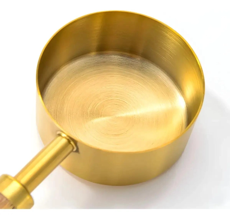 SET DE 8 CUCHARAS MEDIDORAS DE ACERO INOXIDABLE CON MANGO DE MADERA - 4