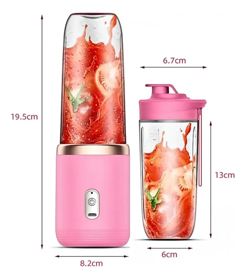 MINI MEZCLADOR BATIDOR INALAMBRICO PORTATIL CON VASO DE 400 ML - 2