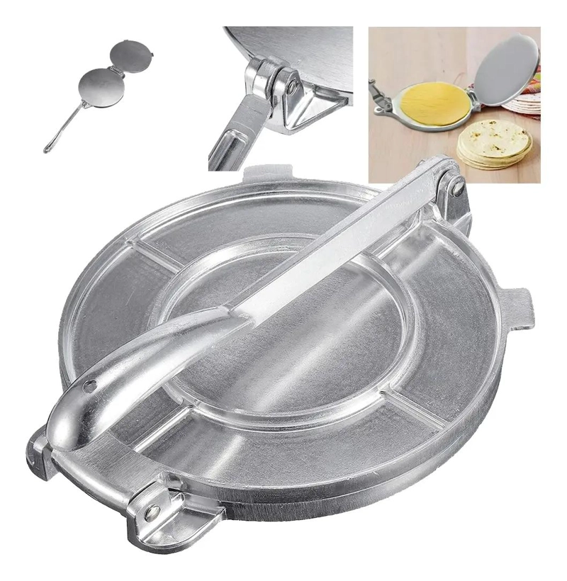 PRENSA PARA TORTILLAS DE 8 PULGADAS EN ACERO INOXIDABLE RESISTENTE - 1