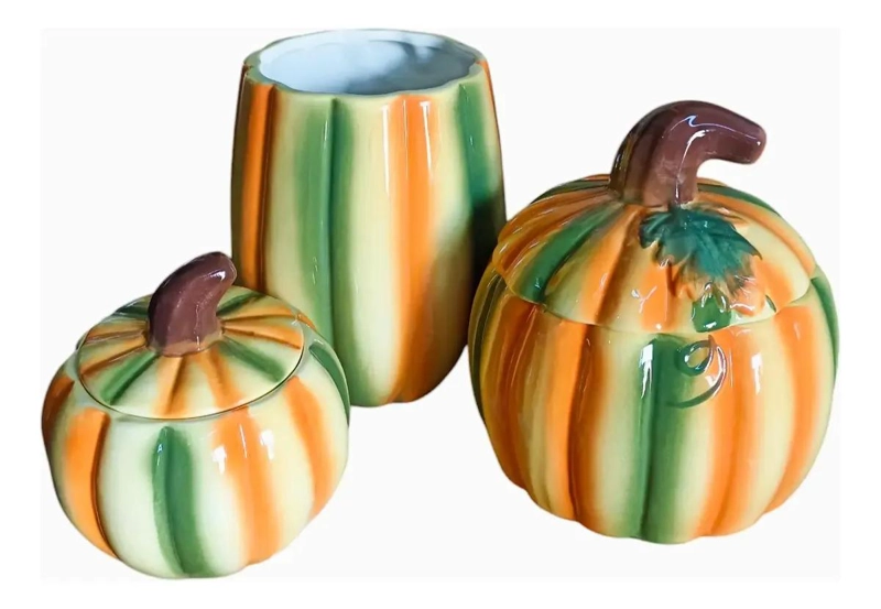 SET DE PORTA UTENSILIOS, AZUCARERO Y SALERO DE CERAMICA PARA COCINA - 1
