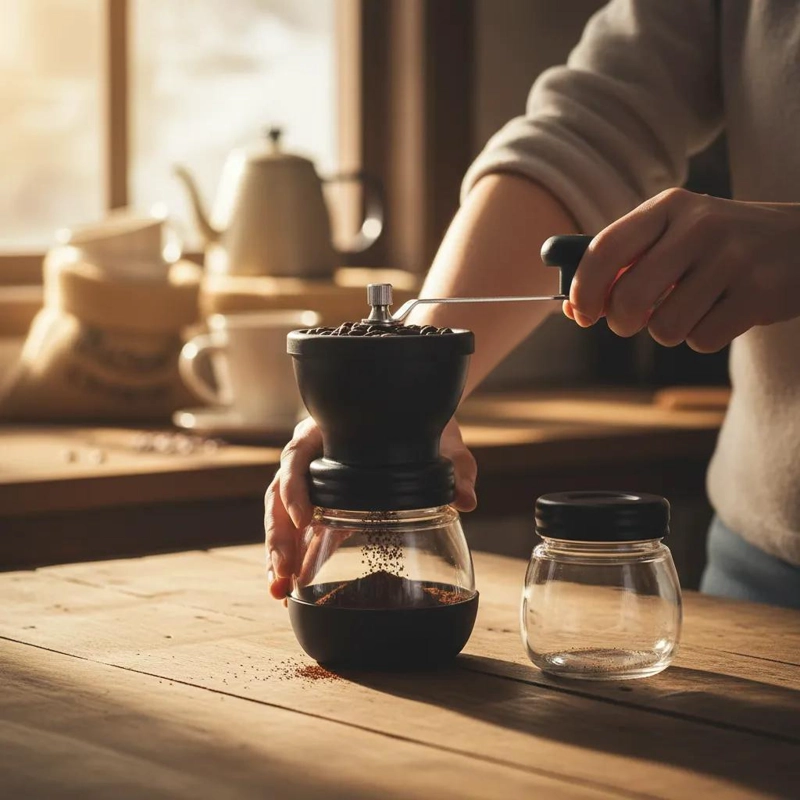 MOLINILLO MANUAL PARA CAFE  CON FRASCO DE ALMACENAMIENTO INCLUIDO - 2