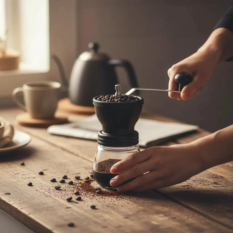 MOLINILLO MANUAL PARA CAFE  CON ENGRANAJE CERAMICO AJUSTABLE - 2