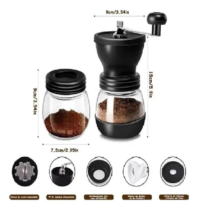 MOLINILLO MANUAL PARA CAFE  CON ENGRANAJE CERAMICO AJUSTABLE - 4
