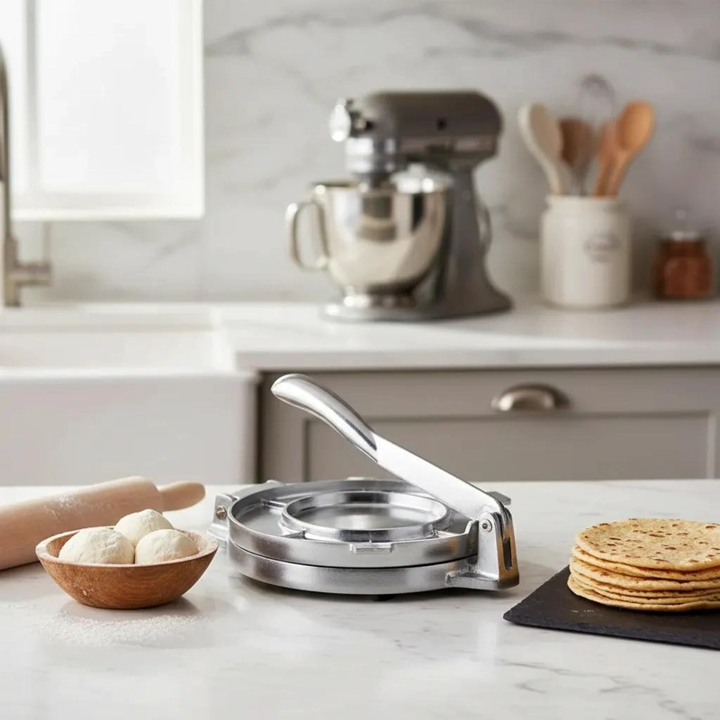 PRENSA PARA TORTILLAS Y EMPANADAS DE ACERO INOXIDABLE 20 CM - 5