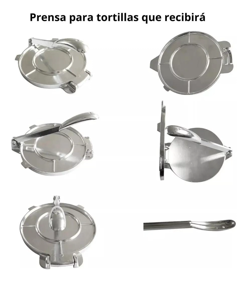 PRENSA PARA TORTILLAS DE MASA CON DIAMETRO DE 20 CM PARA COCINA - 4