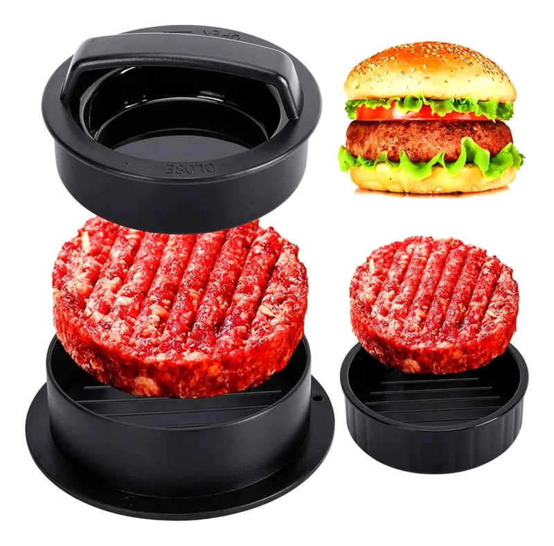 JUEGO COMBINADO DE DOS PRENSAS PARA HAMBURGUESAS MULTIFUNCIONAL 3 EN 1 - 1