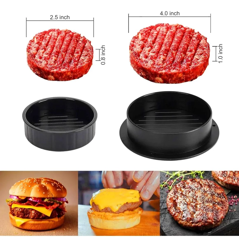 JUEGO COMBINADO DE DOS PRENSAS PARA HAMBURGUESAS MULTIFUNCIONAL 3 EN 1 - 5