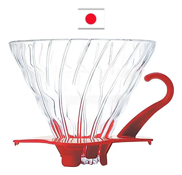 TAMIZ ROJO PARA CAFE  HARIO V60 02 CON DISEÑO ERGONOMICO - 1