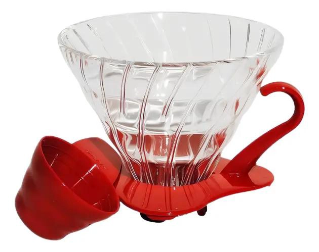 TAMIZ ROJO PARA CAFE  HARIO V60 02 CON DISEÑO ERGONOMICO - 2