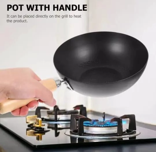 SARTE N DE HIERRO WOK SIN REVESTIMIENTO PARA FOGON DE 22 CM - 3