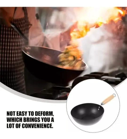 SARTE N DE HIERRO WOK SIN REVESTIMIENTO PARA FOGON DE 22 CM - 4