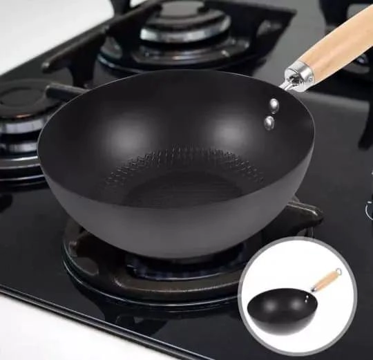 SARTE N DE HIERRO WOK SIN REVESTIMIENTO PARA FOGON DE 22 CM - 5