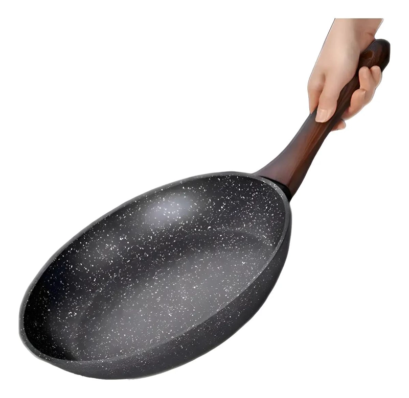 SARTE N WOK ANTIADHERENTE CON EFECTO PIEDRA Y MANGO DE MADERA DE 26 CM - 2