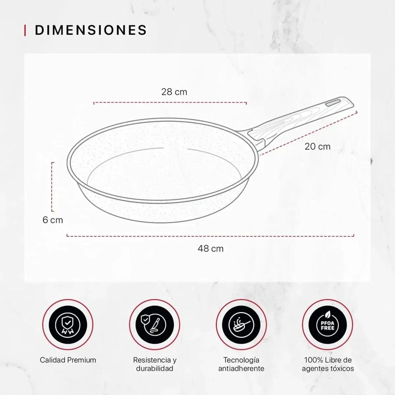 SARTE N WOK ANTIADHERENTE CON EFECTO PIEDRA Y MANGO DE MADERA DE 26 CM - 3
