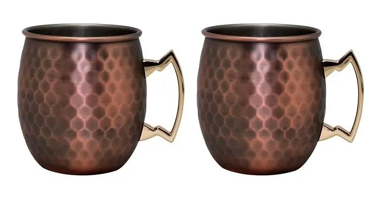 SET DE 2 VASOS DE COBRE PARA TRAGOS MOSCOW MULE Y MOJITO DE 600ML - 2