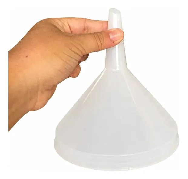 SET DE 8 EMBUDOS PLASTICOS GRANDES DE 14 CM MULTIUSO PARA COCINA Y TALLER - 5