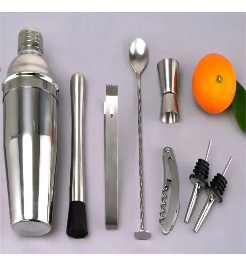 JUEGO PROFESIONAL DE COCTELERA DE ACERO INOXIDABLE CON 8 PIEZAS PARA BAR - 3