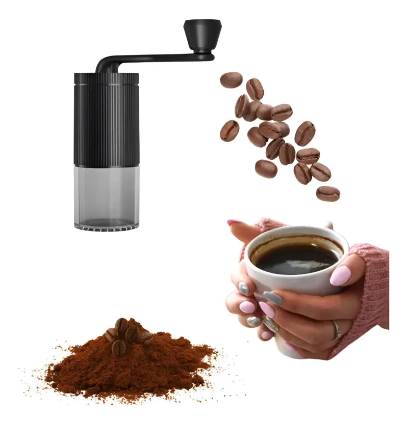 MOLINO MANUAL PORTATIL PARA CAFE  CON DISEÑO COMPACTO Y COLOR NEGRO - 1