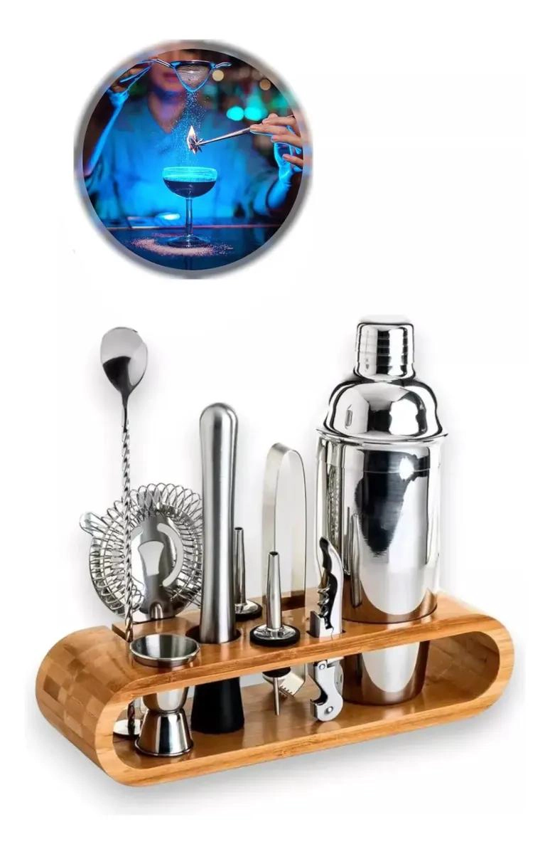 SET DE COCTELERAS Y UTENSILIOS PARA BARTENDER PROFESIONAL 12 PIEZAS - 1