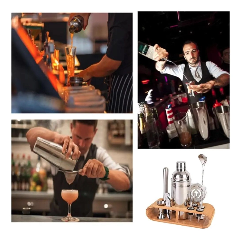 SET DE COCTELERAS Y UTENSILIOS PARA BARTENDER PROFESIONAL 12 PIEZAS - 2