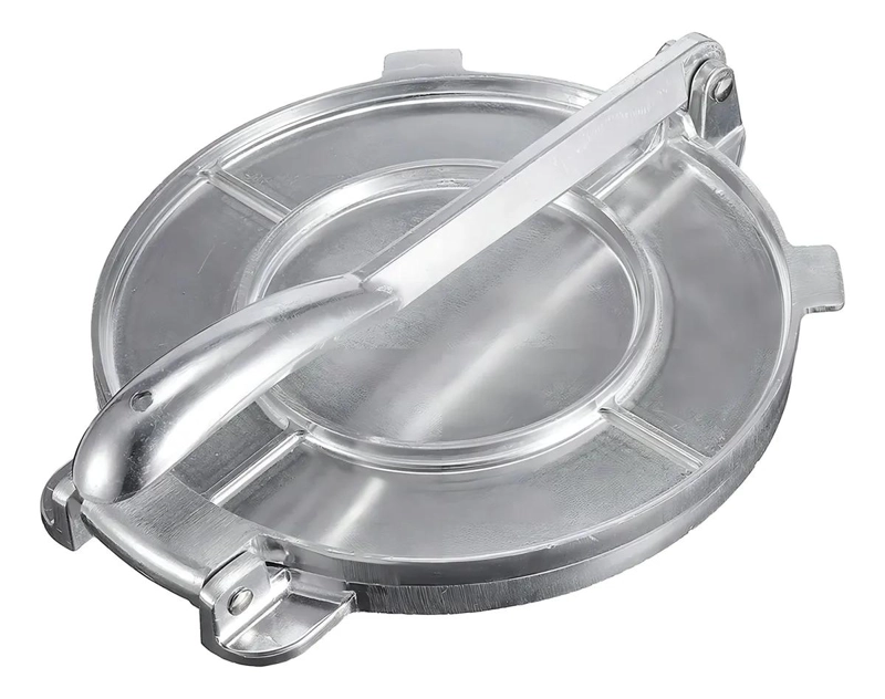 PRENSA CIRCULAR DE ALUMINIO DE 17 CM PARA TORTILLAS Y AREPAS - 2